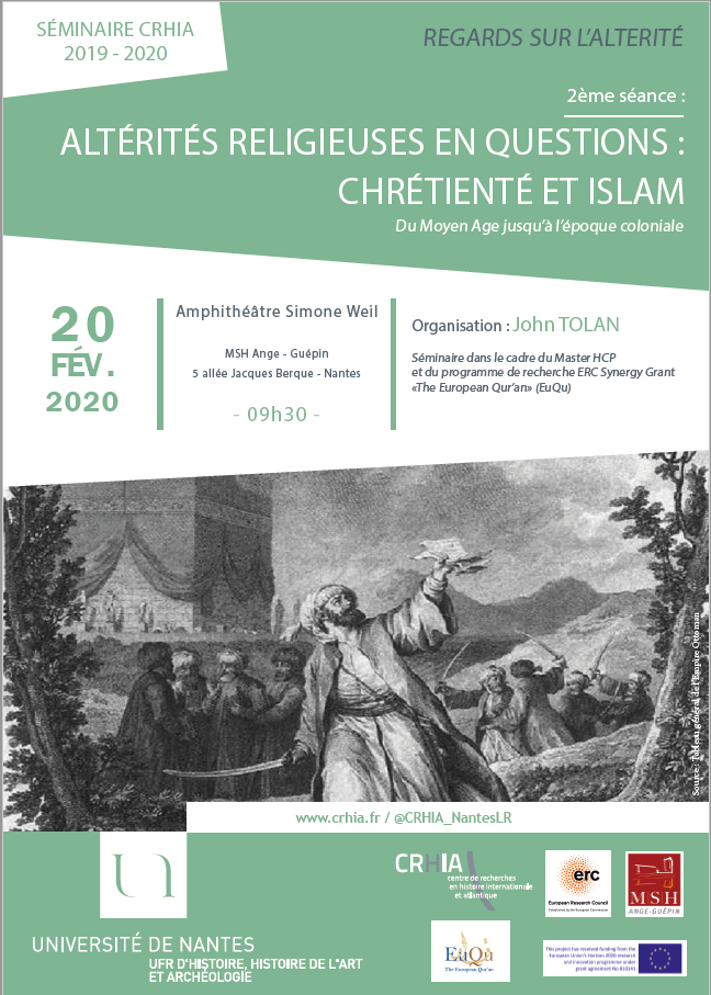 Thumbnail for the post titled: 20 Feb 20 in Nantes – Altérités religieuses en questions – chrétienté(s) et islam(s): du moyen âge jusqu’à l’époque coloniale
