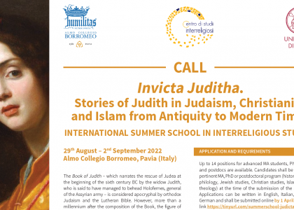 Thumbnail for the post titled: Call Invicta Juditha. Stories of Judith in Judaism, Christianity and Islam form Antiquity to Modern Times