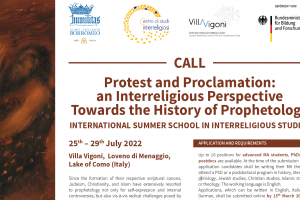 Call “Protest and Proclamation:  an Interreligious Perspective Towards the History of Prophetology”